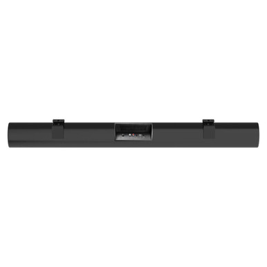 Parrot Speaker Sound Bar Econo Incl Wall Bracket CT3017, Sleek Black Soundbar with Wall-Mount Brackets and Port Connections for Enhanced Audio Experience.