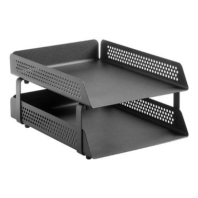 Perforated Steel Two-Tier Letter Tray