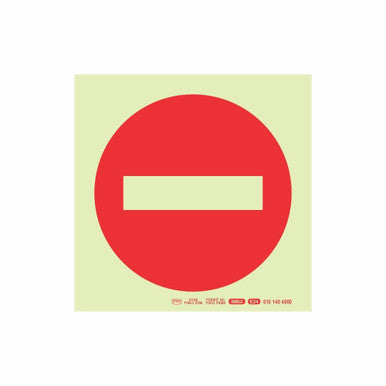 Photoluminescent 190mm Safety Sign - No Entry Symbol