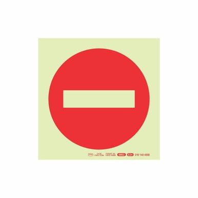 Photoluminescent 190MM Saftey Sign – NO ENTRY Symbol