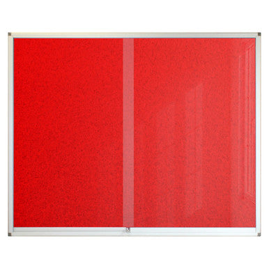 Pinning Display Case, 1200 x 900 mm Burgundy Coloured Display Case with a Lockable Aluminium Frame for Wall Mounting.