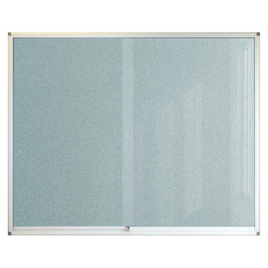 Pinning Display Case, 1200 x 900 mm Grey-Coloured Display Case with Clear Glass Panels and Aluminium Frame for Showcasing Items.