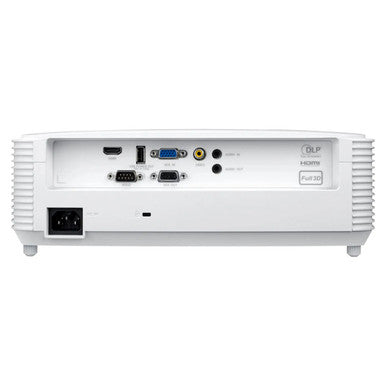 Projector DLP XGA 3700 ANSI Short Throw OPX309, Rear View of the Projector Showing HDMI, VGA, USB, Audio, and Power Input Ports.