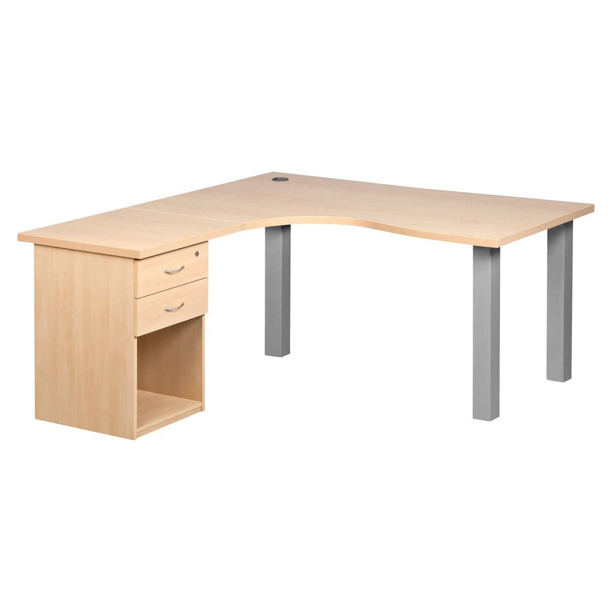 Pulse Office Workstation Desk with Two Drawer Desk High Pedestal