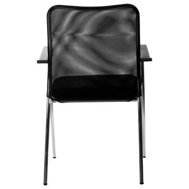 Black Simple Mesh Visitor Office Chair by 67, Featuring a Breathable Mesh Backrest and Sleek Metal Legs, Perfect as a Comfortable Office Chair for Any Workspace, Showcasing Its Modern and Elegant Design.