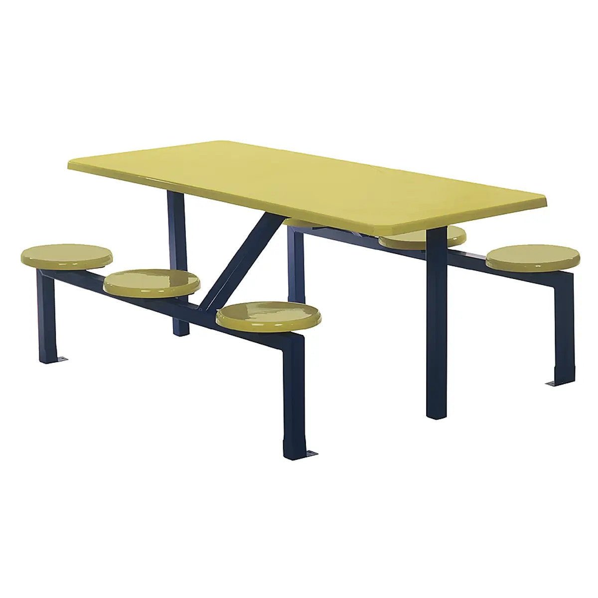 Six Seater Canteen Rectangular Stool Set