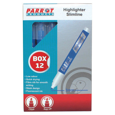 Highlighter Marker Slimline (Box of 12 - Blue) - Additional View 2