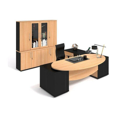 Soft Cell Executive Desk in Veneer Wood