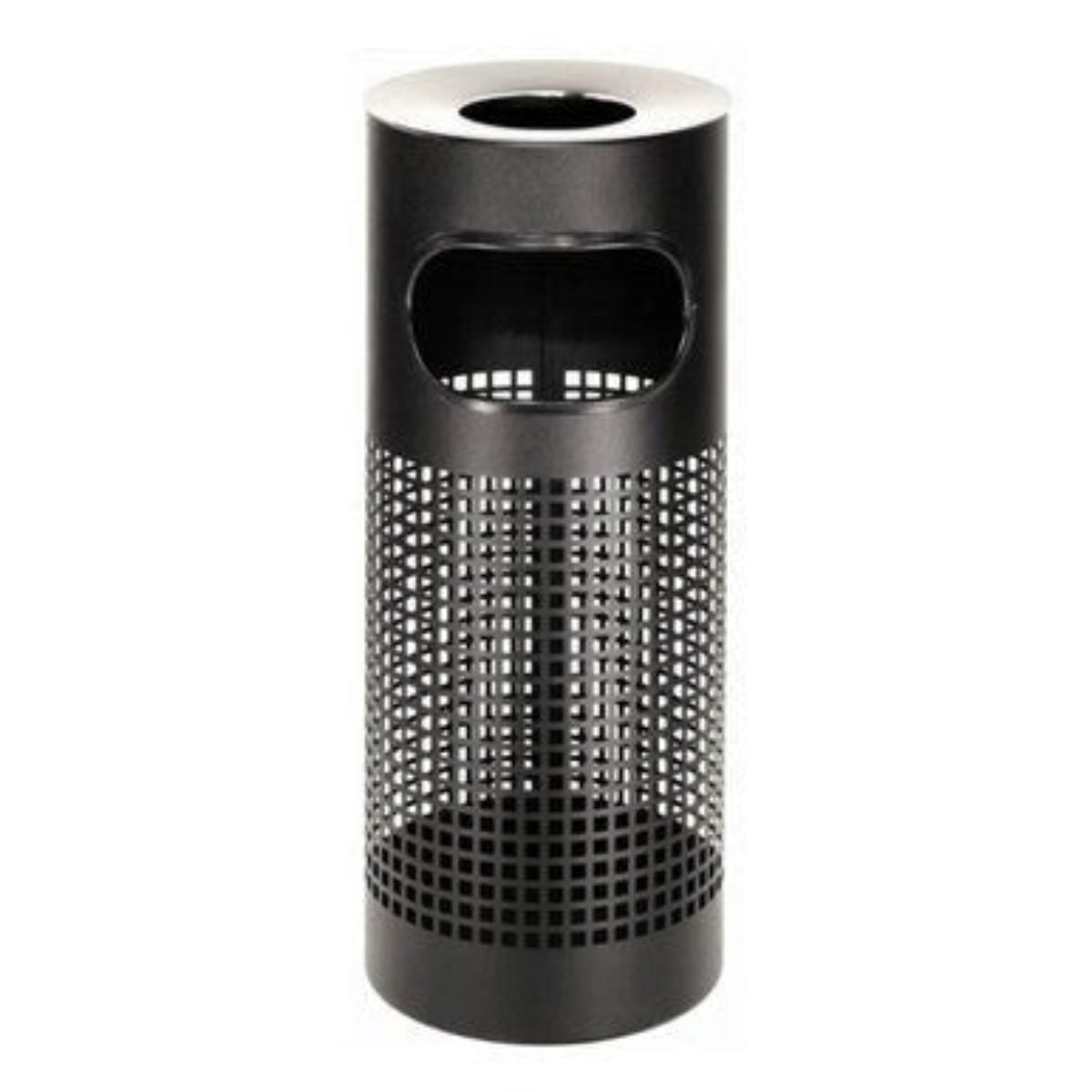 Stainless Steel Square Punch Standing Ashtray Litter Bin