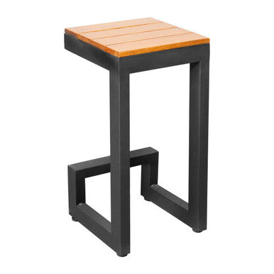 Steel Barstool with Wooden Slats
