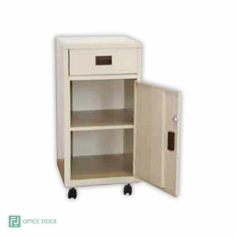 Steel Bedside - Top, Drawer, Castors