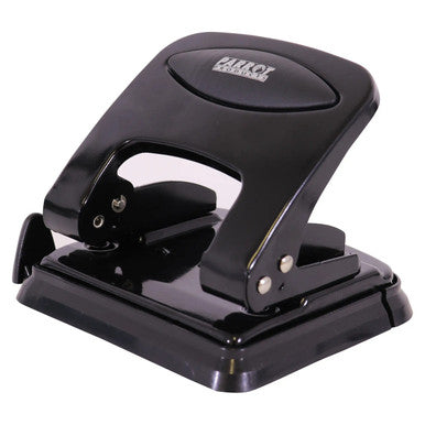 Steel Hole Punch (40 Sheets - Black), Black Metal Office Hole Punch with a Sturdy Base and Comfortable Handle for Punching Multiple Sheets.