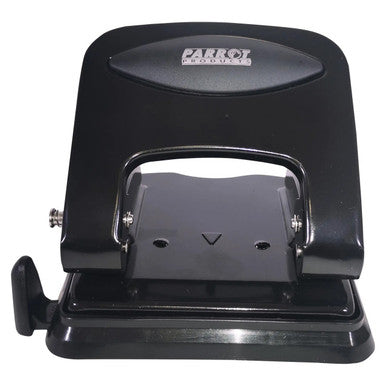 Steel Hole Punch, Black Metal Hole Puncher for up to 40 Sheets of Paper with a Sturdy Base and Adjustable Punching Capacity.