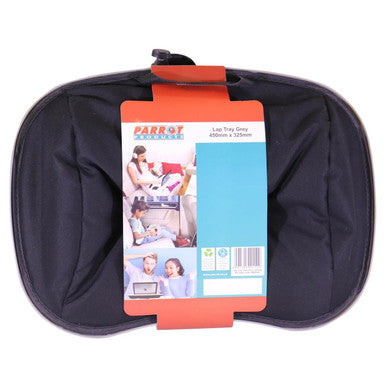 Product Tablet Lap Tray (450 x 325 mm - Grey), Image of a Black and Grey Lap Tray Designed for Holding Tablets in a Comfortable Position.