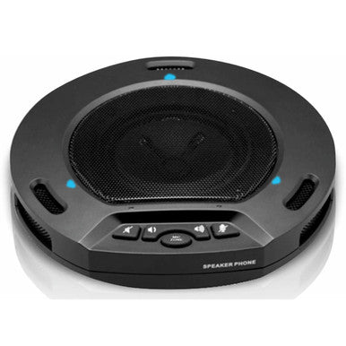 67 Brand Video Conference Wired Speaker/Microphone, a Black Adjustable Volume Speaker with USB 2.0 and 3.5 mm in/Out, Featuring 3 Cardioid Microphones and Sleek Design, Ideal for Clear Audio in Conference Settings.