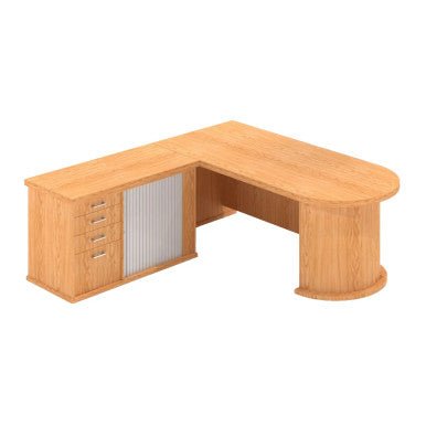 Volante Budget Office Desk with Pedenza