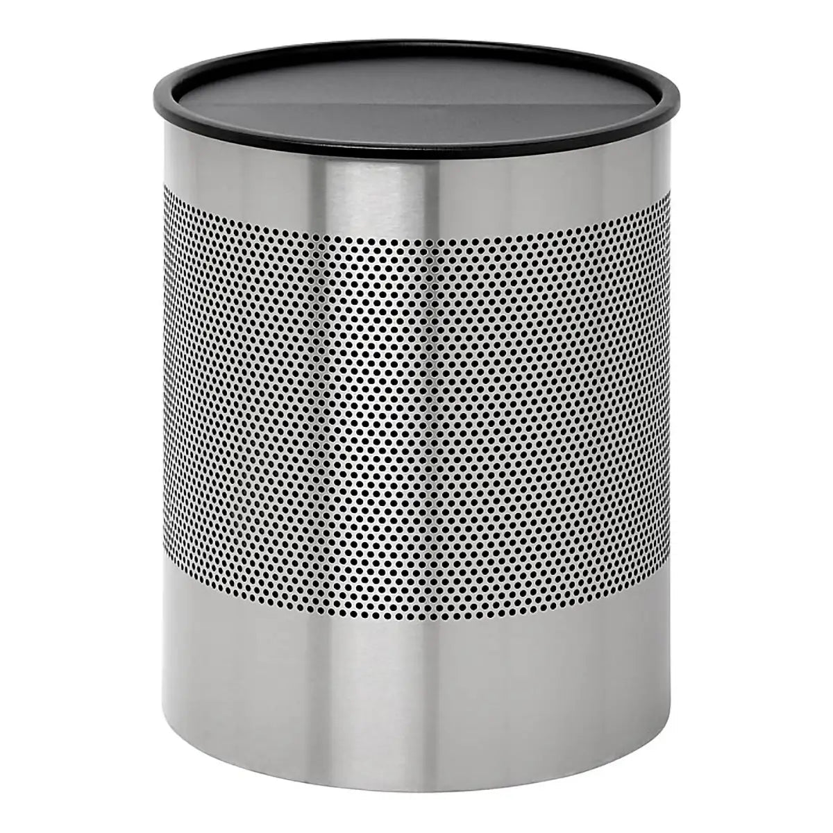 Wide Square Punch Litter Bin with Full Swivel Top Square Punch – SILVER