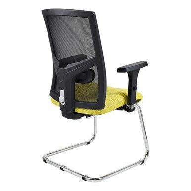 Winston Mesh Visitor Office Chair in Vibrant Yellow and Black, Featuring a Sturdy Mesh Back, Ergonomic Design, and Sleek Metal Legs, Perfect as a Stylish Visitor Office Chair for Modern Workspaces, Offered by Office Stock South Africa.