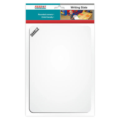 Writing Slate Markerboard (297 x 210 mm Carded) BD1002, White Rectangular Writing Slate with Rounded Corners for Child-Friendly Use.