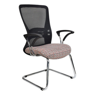 Zhavia Mesh Visitor Office Chair with Y600 Chromed Arms Side View | Office Chairs | Office Stock