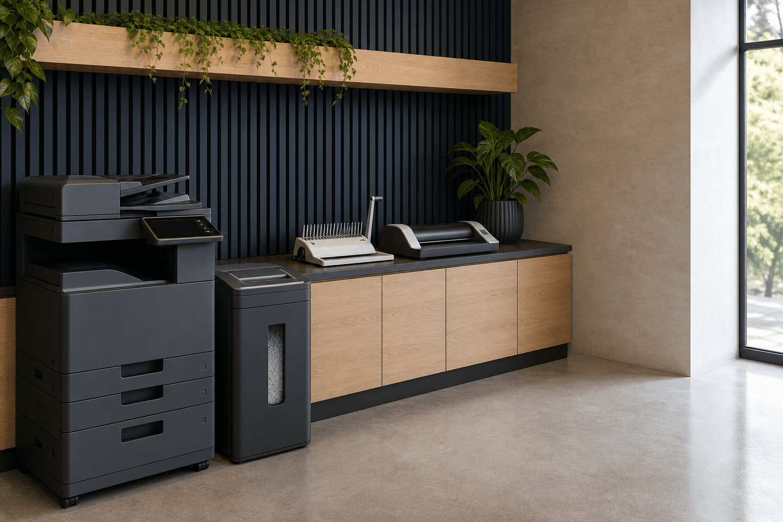 Professional office equipment in a modern workplace