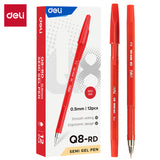 Q-8 0.5mm Ball Point Pen, Mini Tip (Box of 12) Red