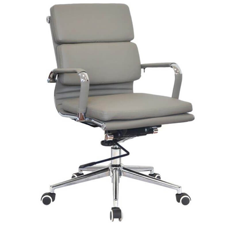 Light Slate Gray Classic Eames Cushion Medium-back Chair