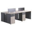 1200mm Modern Double Desk with Privacy Screen and Pedestals
