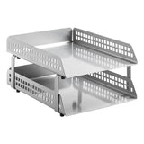 Square Punch Steel Two - Tier Letter Tray