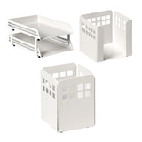 Square Punch Desk Set: Two - Tier Letter Tray, Paper Cube Holder, and Pencil Cup