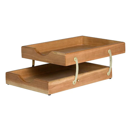 Executive Solid Wood Two - Tier Letter Tray - Office Stock Group