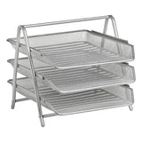 Wire Mesh Three - Tier Letter Tray