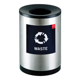 Stainless Steel, Recycling Bin. Including - 1 X Bin Matching Lid and Base, Wording Included.