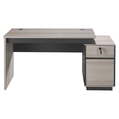 1400 mm Modern Light Oak Desk with Built in Pedestal, Office Desk Featuring a Modern Light Oak Finish and an Integrated Pedestal with Lockable Drawers.