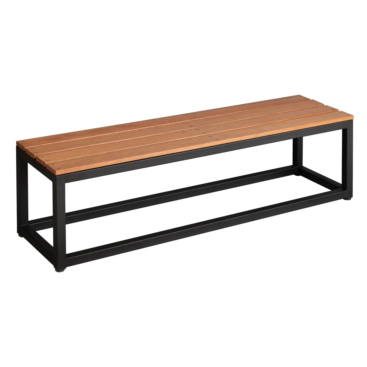 Bench with Mild Steel Frame: Wooden Decking Seat