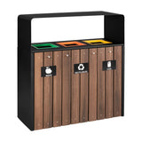 Three Division with Wood Cladding. Includes Bin Liners