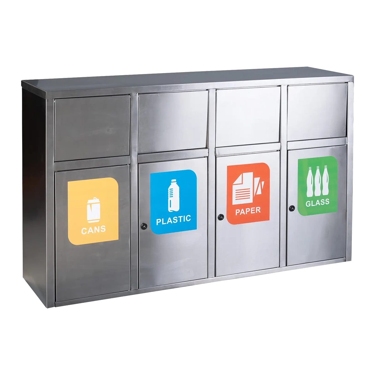 Four - Division Stainless Steel Recycle Bin