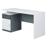 Modern Two Tone Colour Desk with Built in Desk Height Pedestal