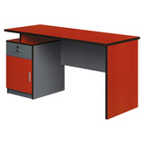 Modern Two Tone Colour Desk with Built in Desk Height Pedestal