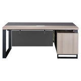 1800mm Light Oak Executive Desk with Industrial - Style Steel Legs