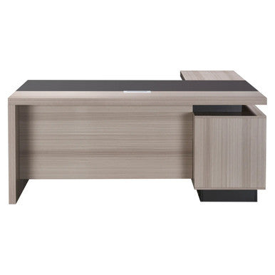 1800mm Light Oak Executive Desk with Matching Fixed Credenza - Additional View 6