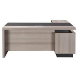 1800mm Light Oak Executive Desk with Matching Fixed Credenza - Additional View 6
