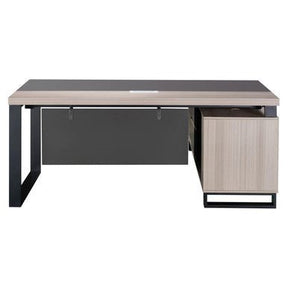 1800mm Light Oak Executive Desk with Industrial – Style Steel Legs