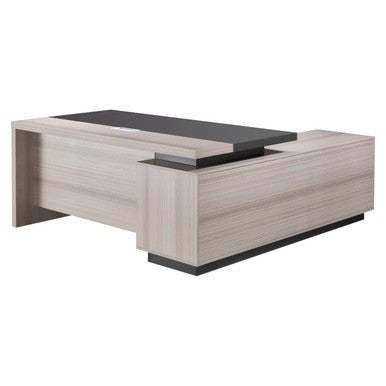 1800mm Light Oak Executive Desk with Matching Fixed Credenza