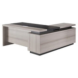 1800mm Light Oak Executive Desk with Matching Fixed Credenza