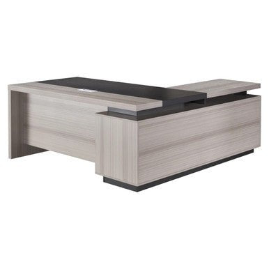 1800mm Light Oak Executive Desk with Matching Fixed Credenza