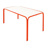 Baby Table 1200 x 600 mm, White Top with Red Steel Frame