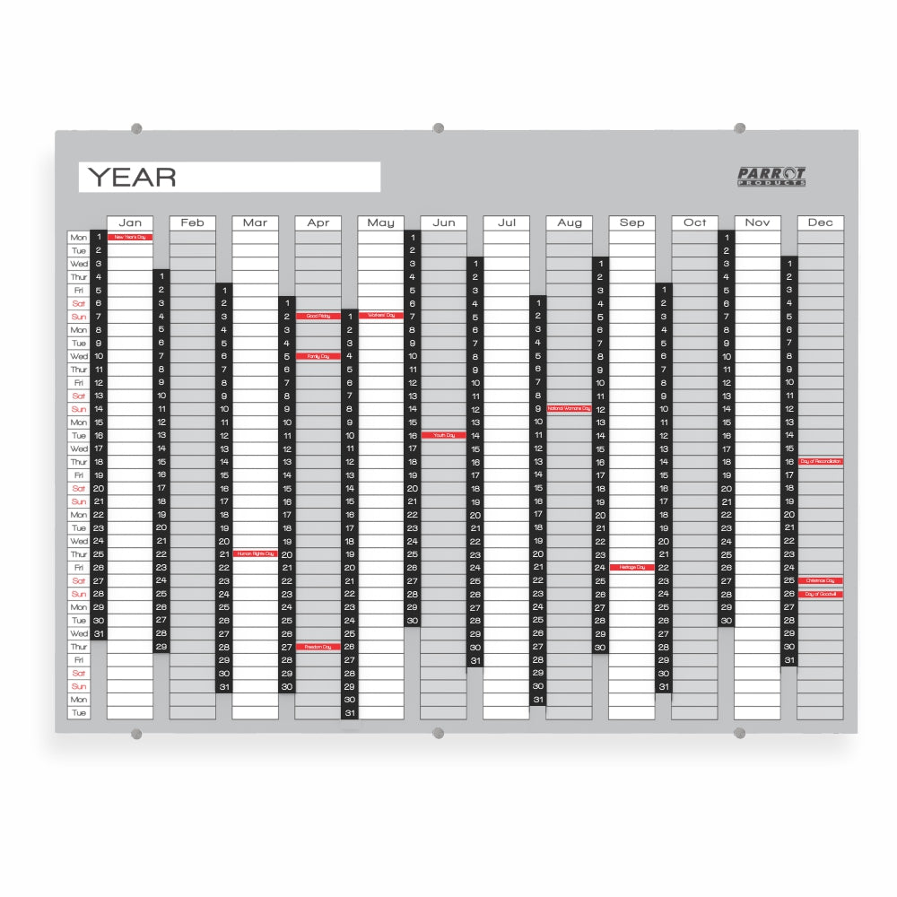 Year Planner Glass Non-Magnetic 1200*900mm Year Planner Glass Non-Magnetic 1200*900mm [Office Stock]