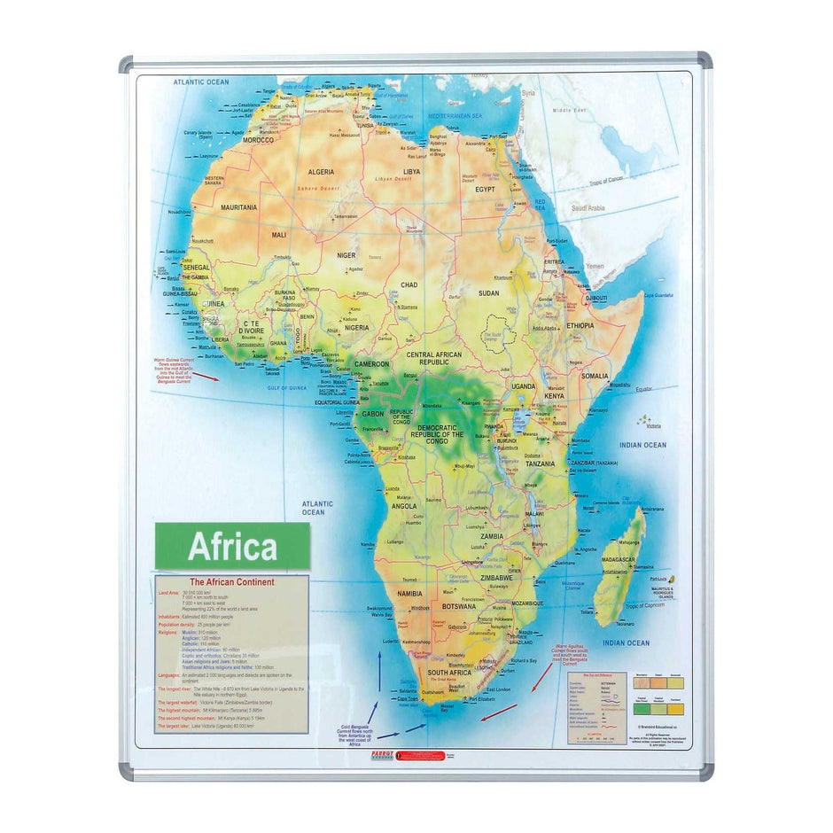 Map Board - Africa (1230*930mm - Magnetic White) Map Board - Africa (1230*930mm - Magnetic White) [Office Stock]