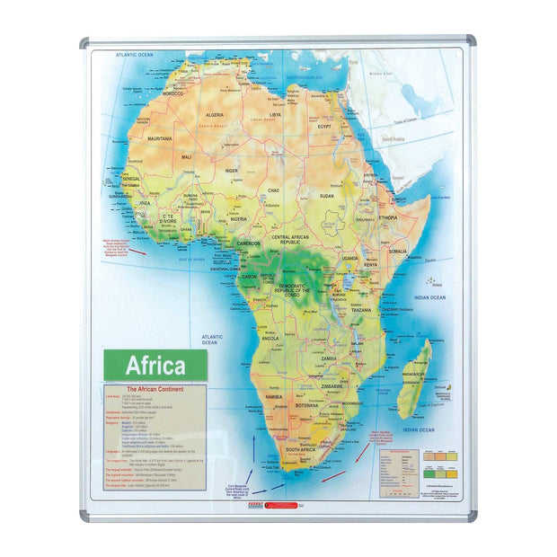 Map Board - Africa (1230*930mm - Magnetic White)